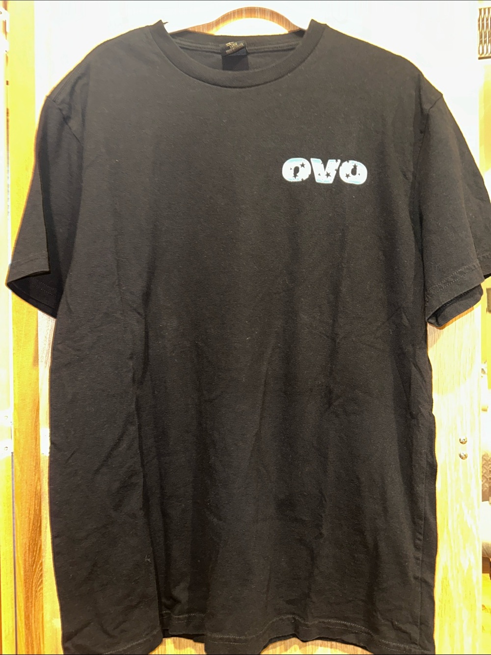 OVO Black Crewneck T-Shirt with Small White Logo
